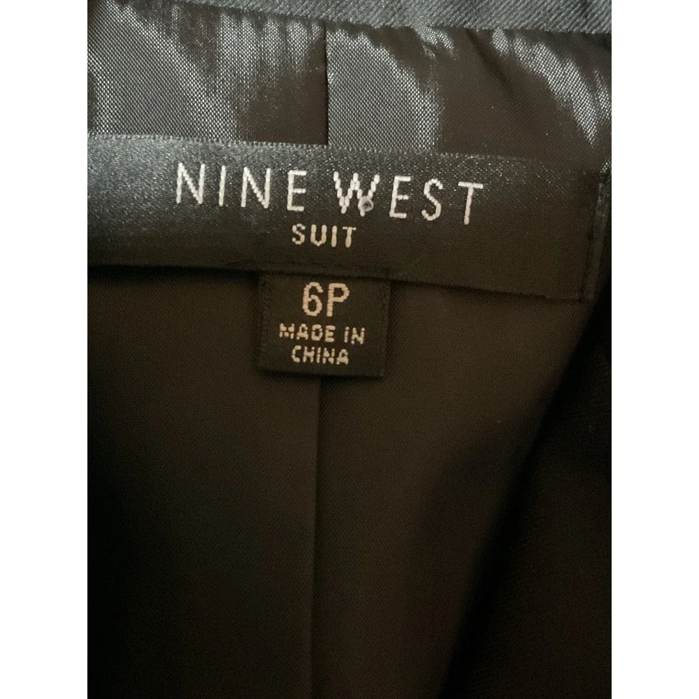 Nine West Suit Womens 6P Black Short Sleeve Peplum Blazer‎ Jacket Pleated 50037